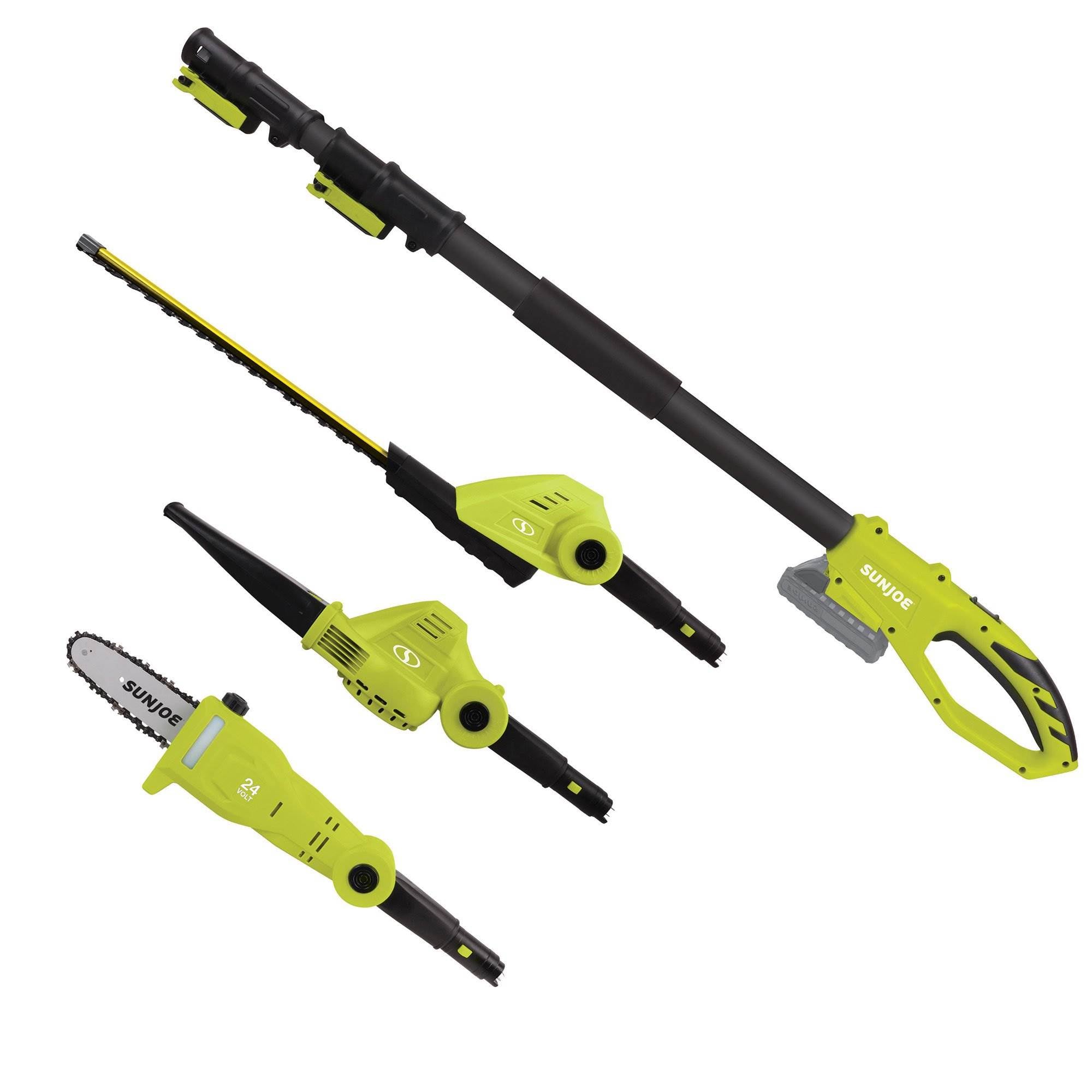 Sun Joe Cordless Lawn Care System with Hedge Trimmer Pole Saw and Leaf Blower
