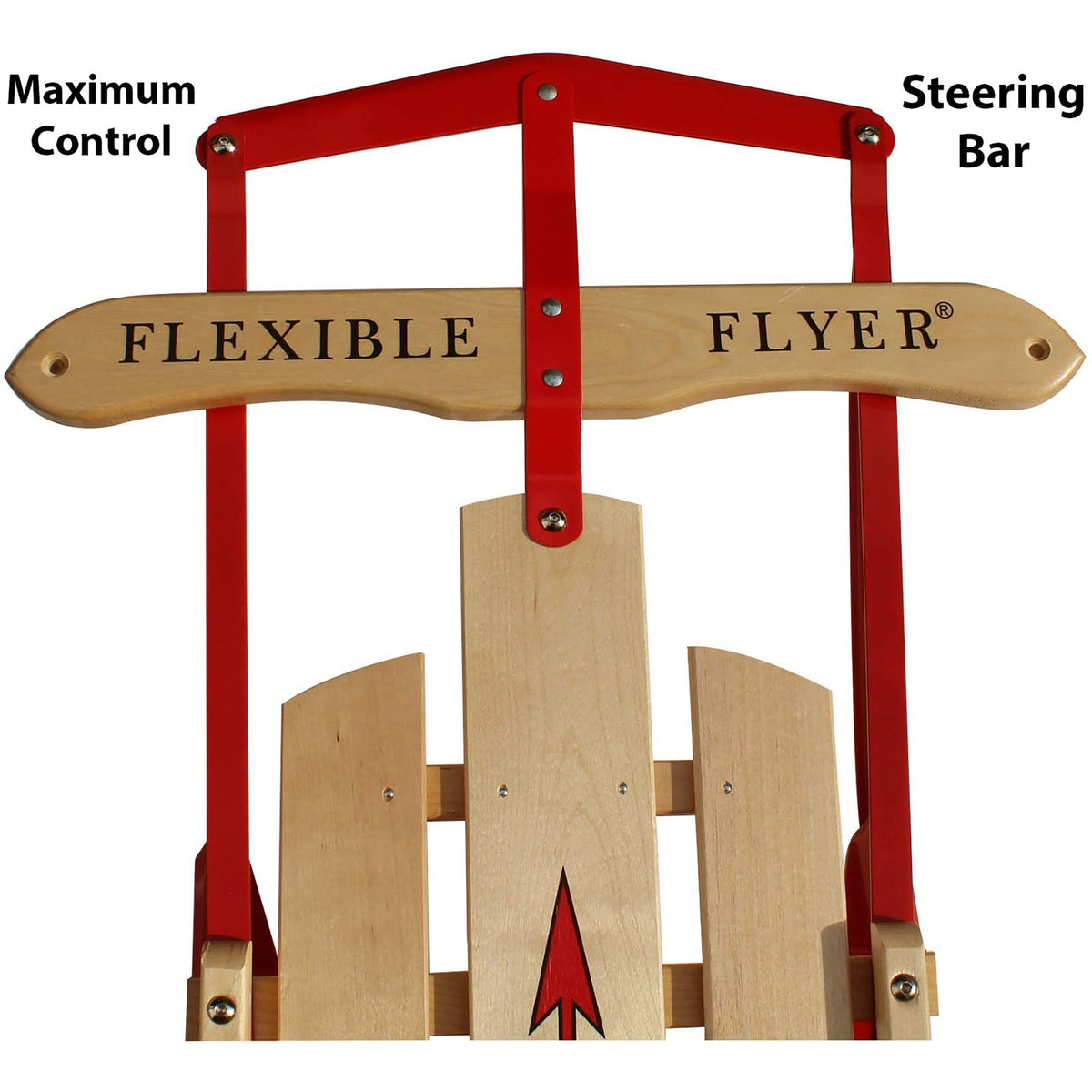 Flexible Flyer Metal Runner Steel/Wood 48" Long Snow Sled for Kids (Open Box) - VMInnovations
