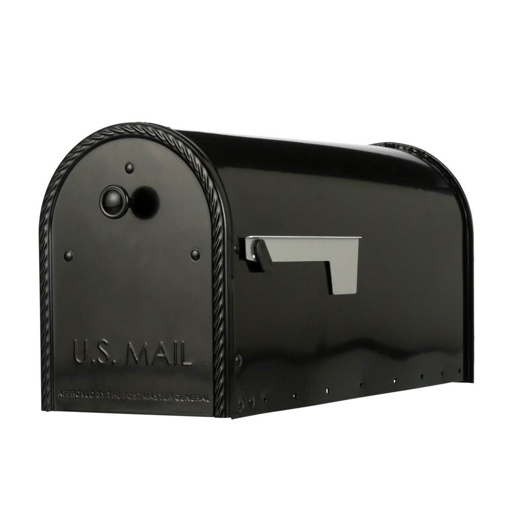 Gibraltar Edwards Steel Large Residential Post Mount Mailbox, Black (Damaged)