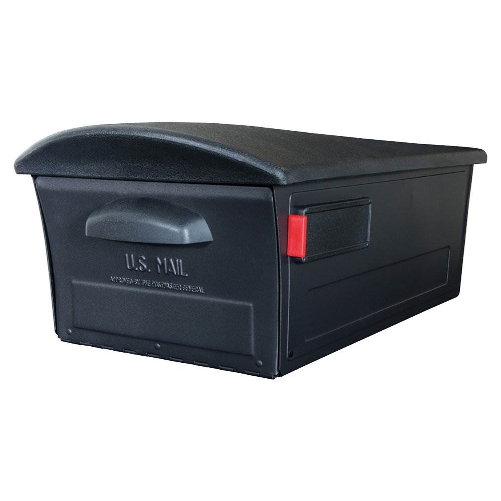 Gibraltar Mailsafe Plastic Large Residential Post Mount Mailbox, Black(Open Box)