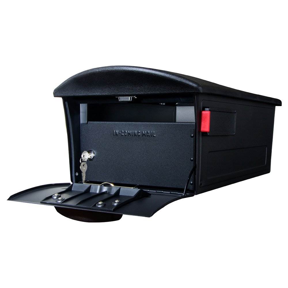 Gibraltar Mailboxes Mailsafe Plastic Large Post Mount Mailbox, Black (For Parts)
