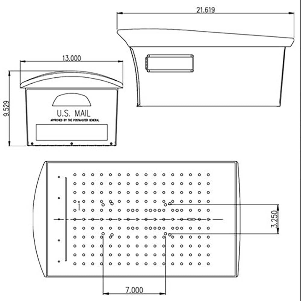 Gibraltar Mailboxes Mailsafe Plastic Large Post Mount Mailbox, Black (For Parts)
