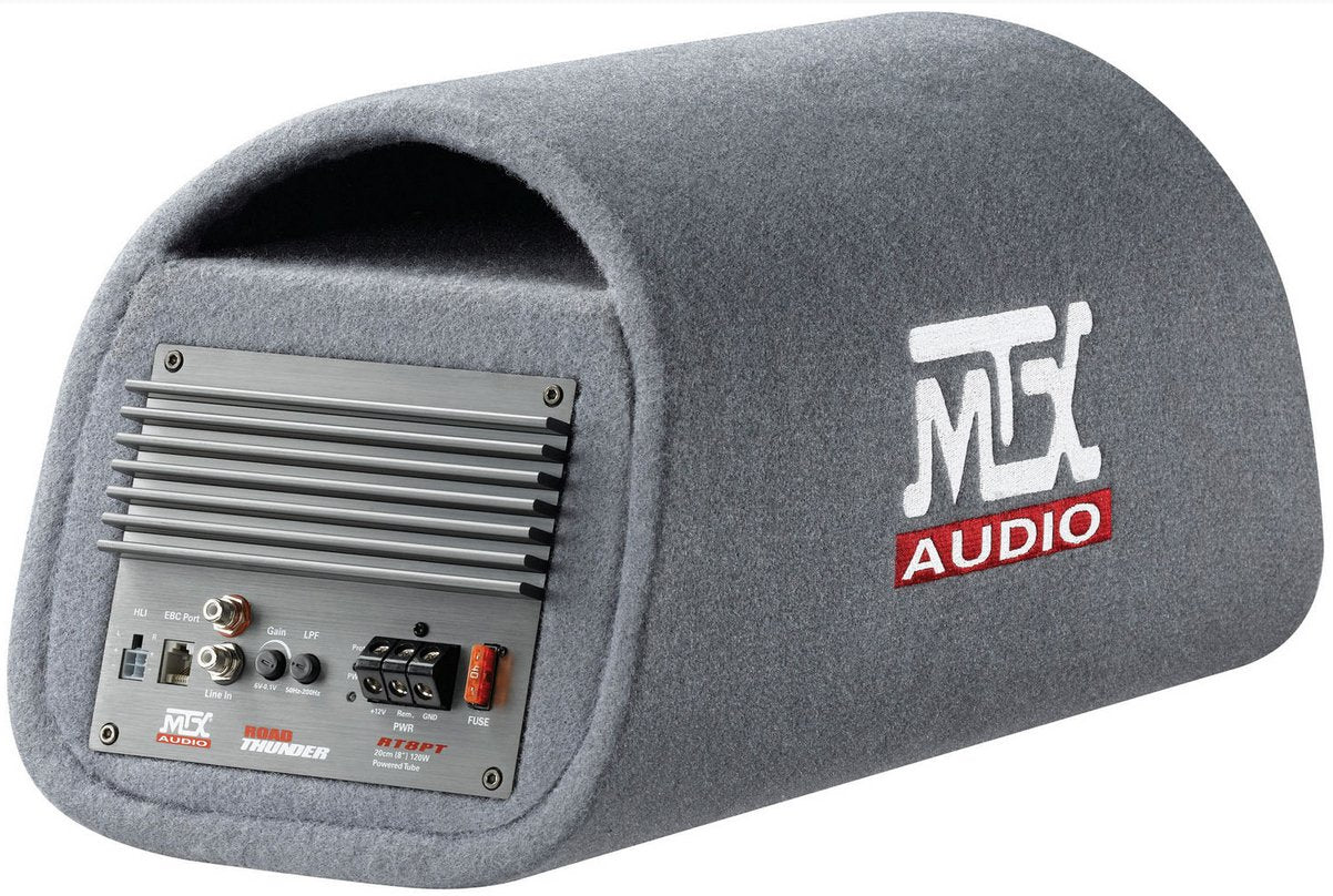 MTX RT8PT 8" 240W Loaded Subwoofer Enclosure Amplified Tube Vented (4 Pack) - VMInnovations
