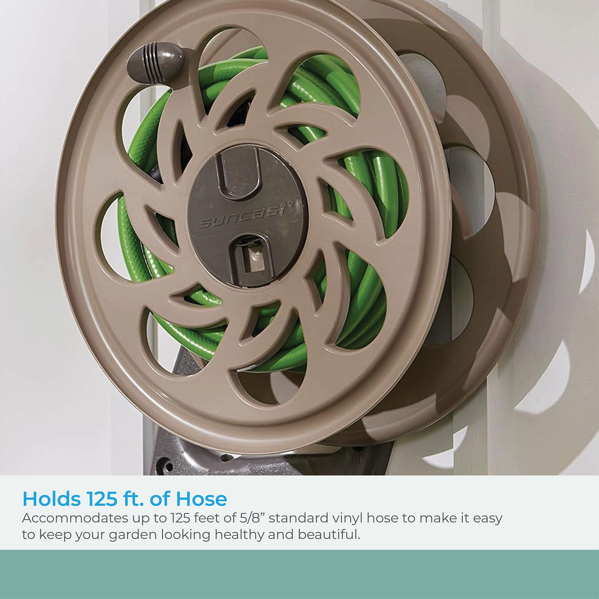 Suncast 125 Foot Capacity Side Tracker Garden Hose Reel with Guide (For Parts)