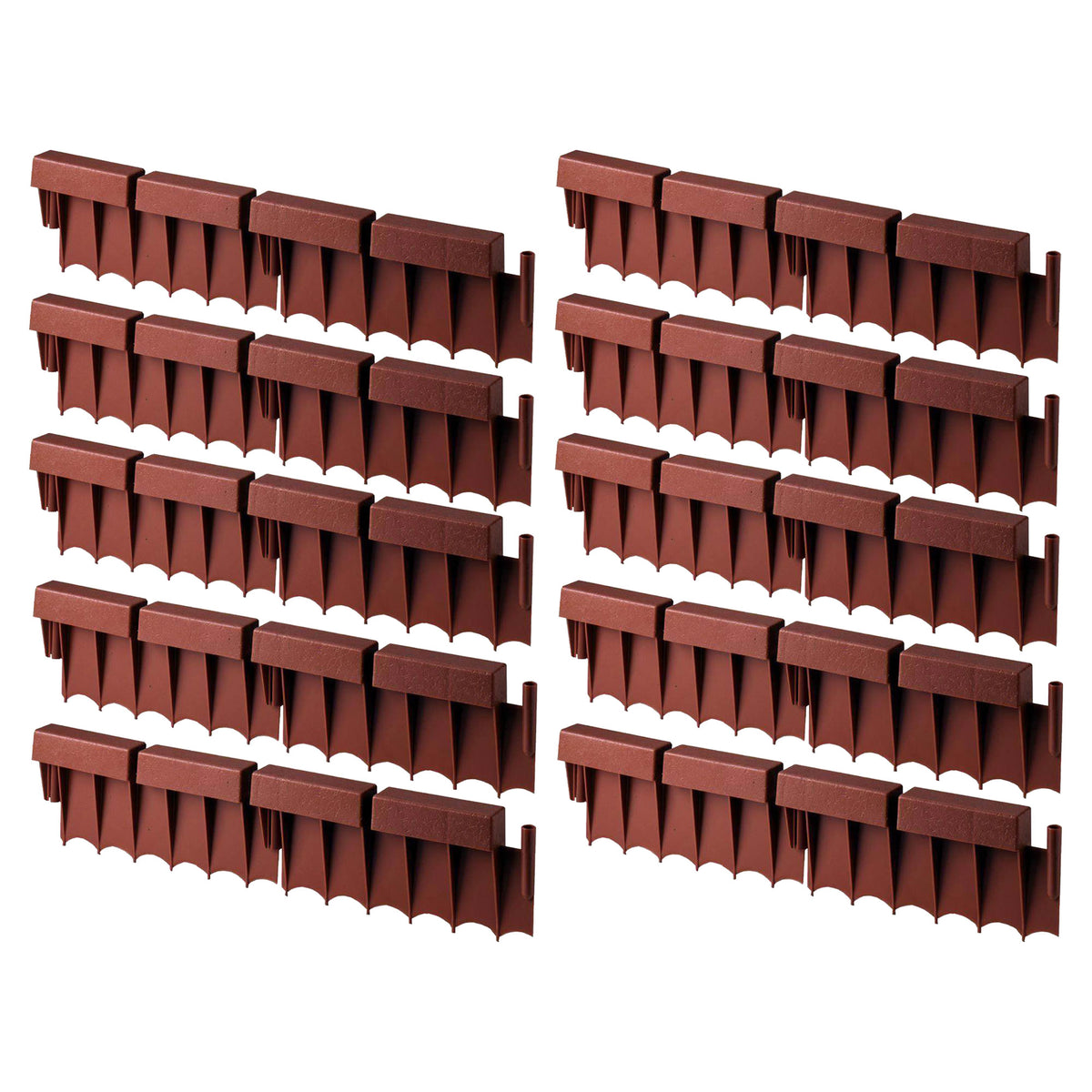 Suncast 10' Interlocking Brick Resin Border Edging, 12 Inch Sections (60 Pack)