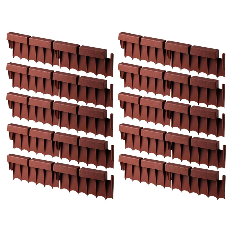 Suncast 10 Foot Interlocking Brick Resin Border Edging, 12" Sections (40 Pack)