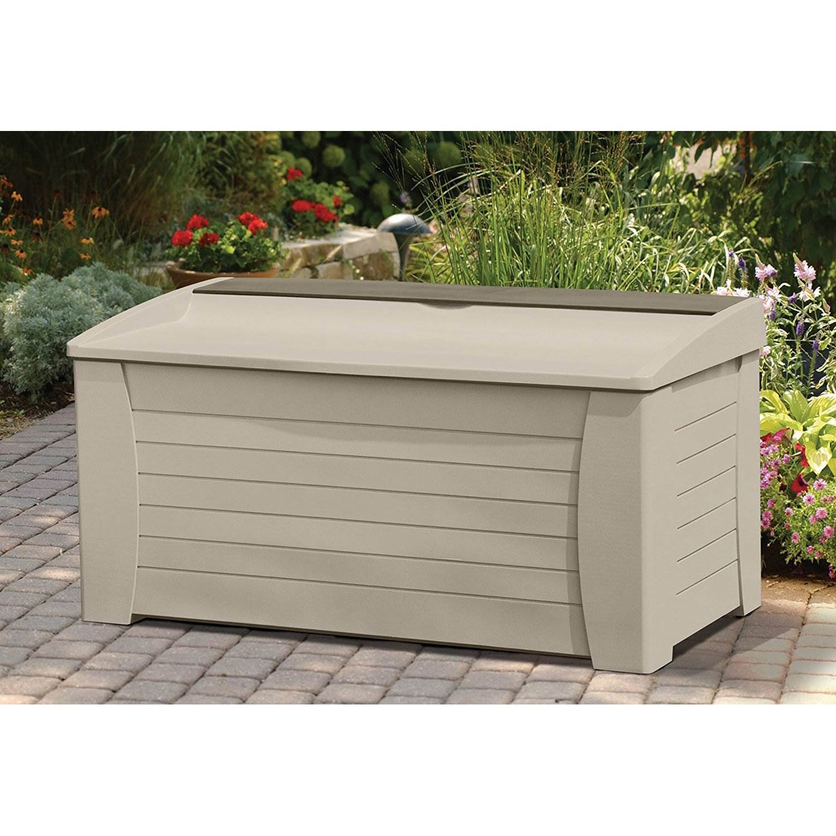 Suncast 127 Gallon Capacity Resin Patio Storage Deck Box w/ Seat (Open Box)