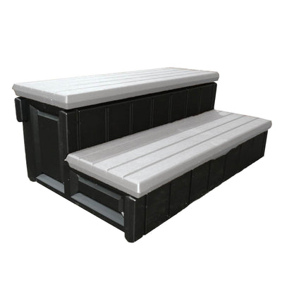 Confer Plastics Leisure Accents 36" Outdoor Spa Hot Tub Storage Step, Gray(Used)