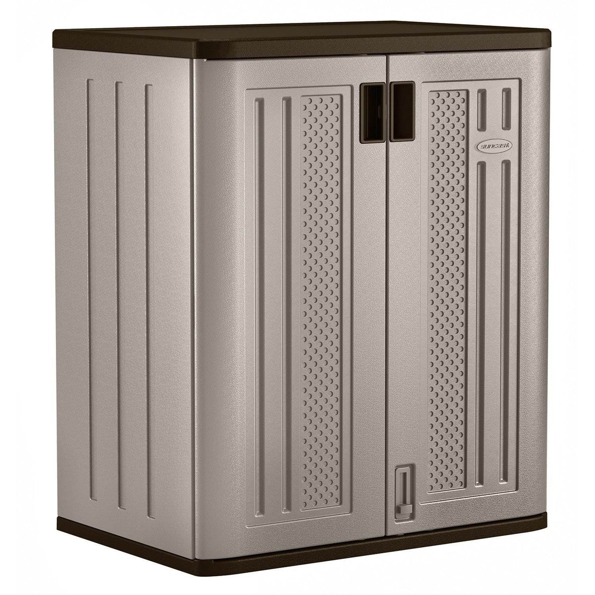Suncast 9 Cu Ft Heavy Duty Resin Garage Base Storage Cabinet, Platinum (Used)