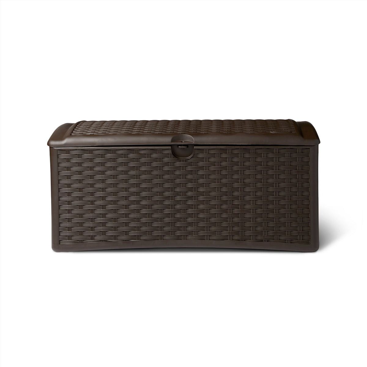 Suncast 72 Gallon Capacity Resin Wicker Patio Storage Deck Box, Brown (Used)