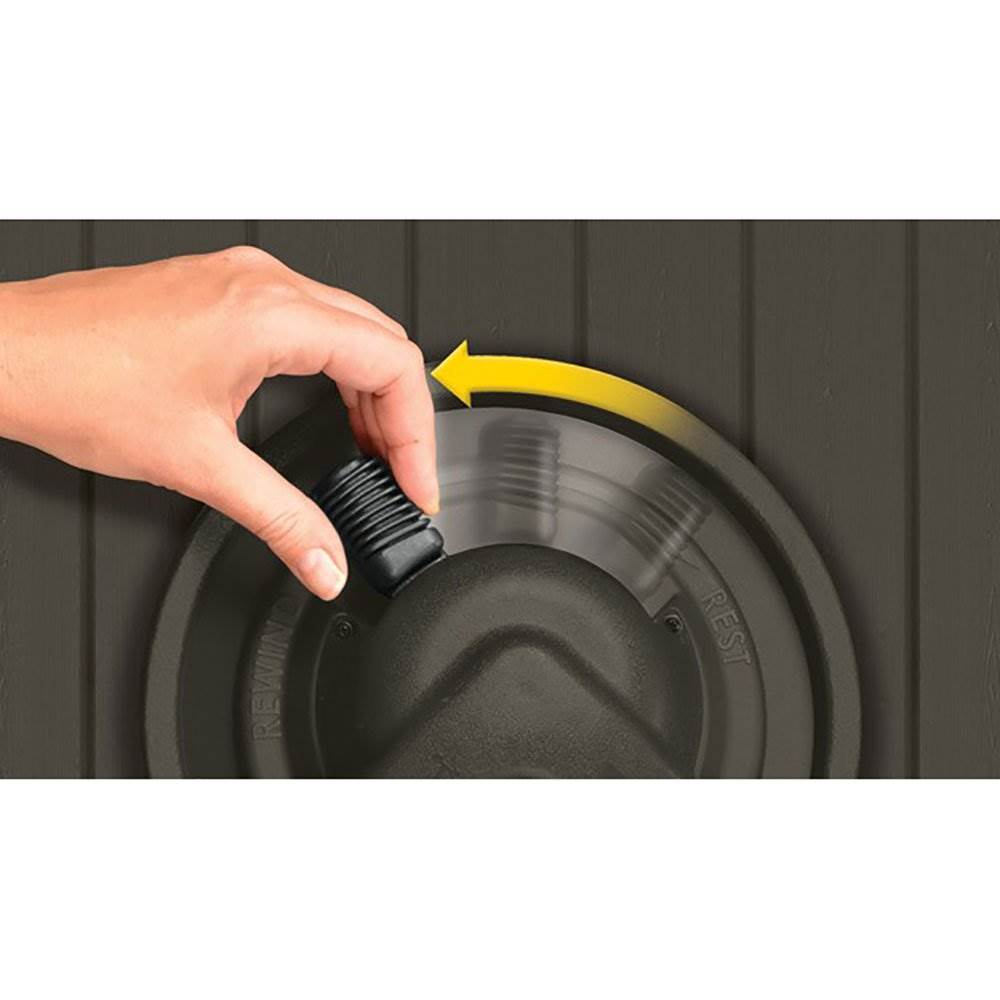 Suncast 125 Foot Aquawinder Auto Rewind Water Powered Hose Reel, Java (Used)