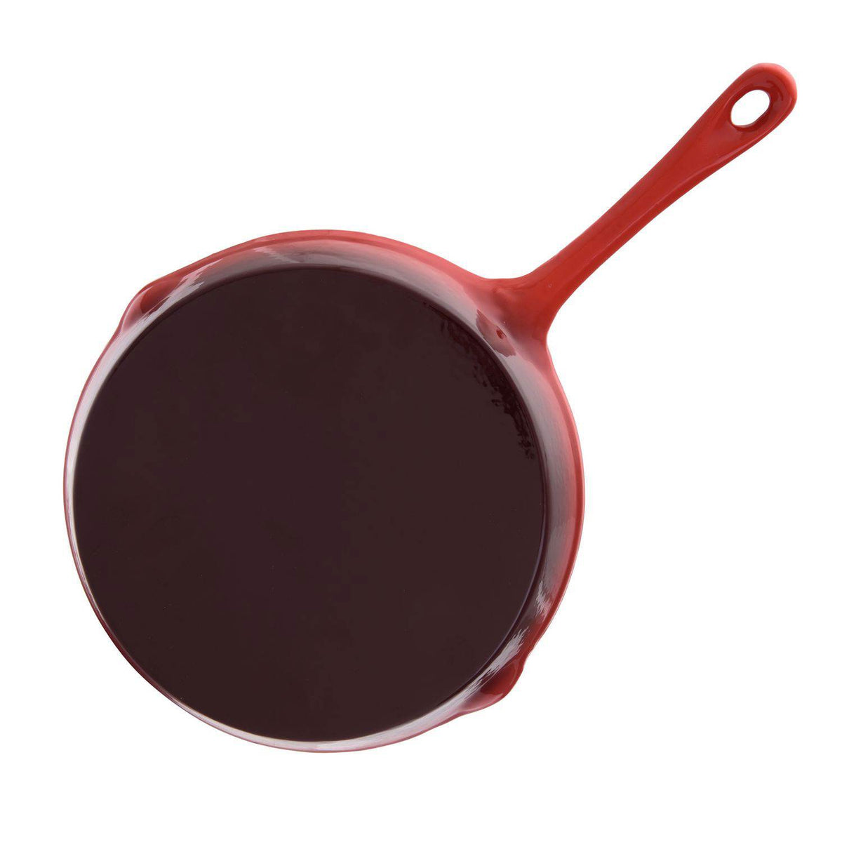 Hamilton Beach 10 Inch Enameled Coated Solid Cast Iron Frying Pan Skillet, Red