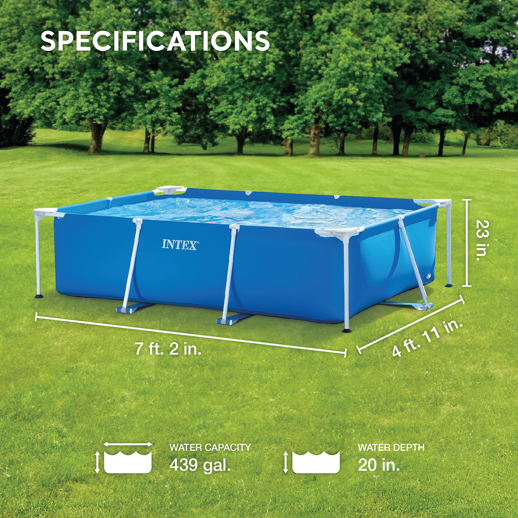 Intex Rectangular-Frame Above Ground Baby Splash Swimming Pool (Used) - VMInnovations