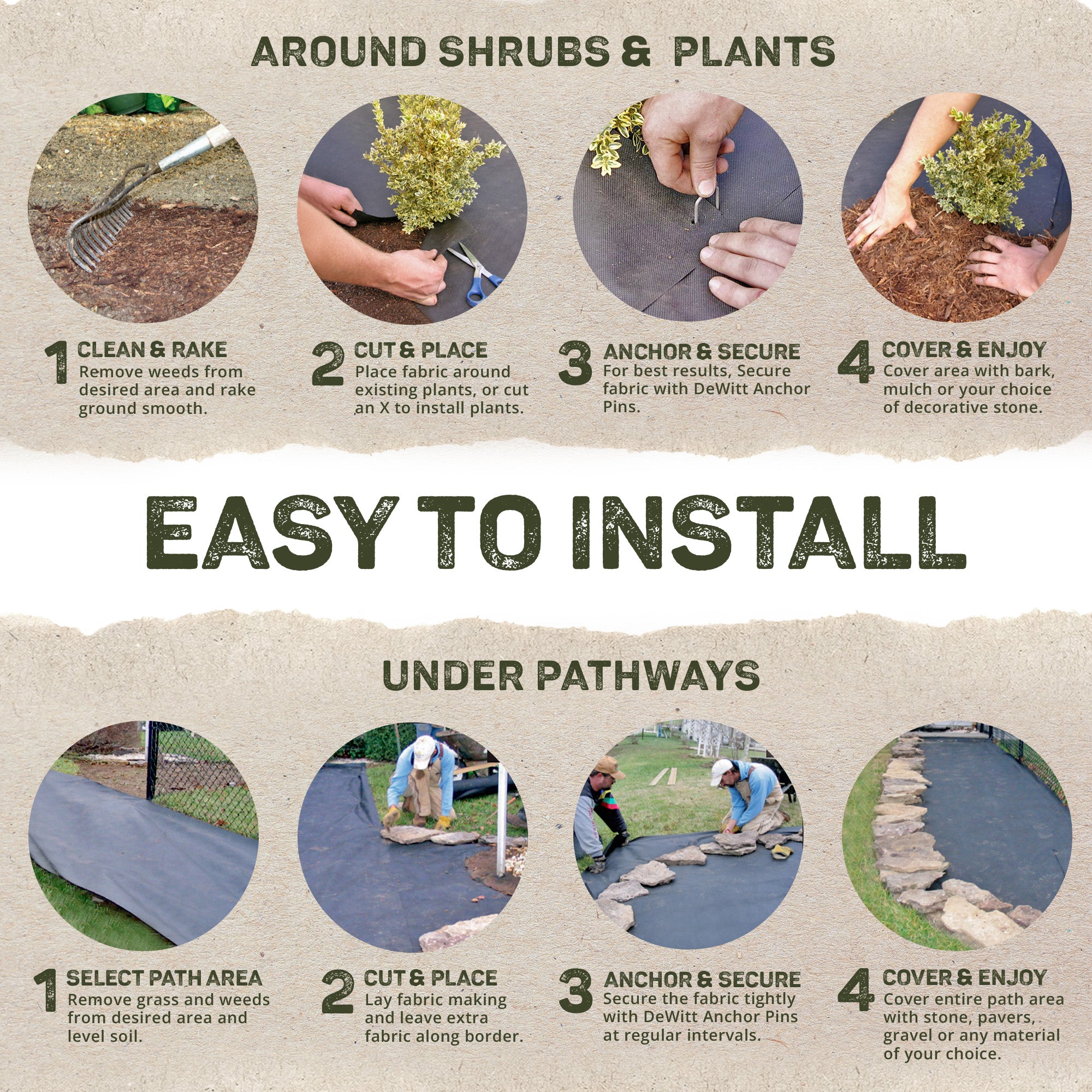 DeWitt Sunbelt 3.2oz 6' x 300' Woven Weed Barrier Landscape Fabric Ground Cover