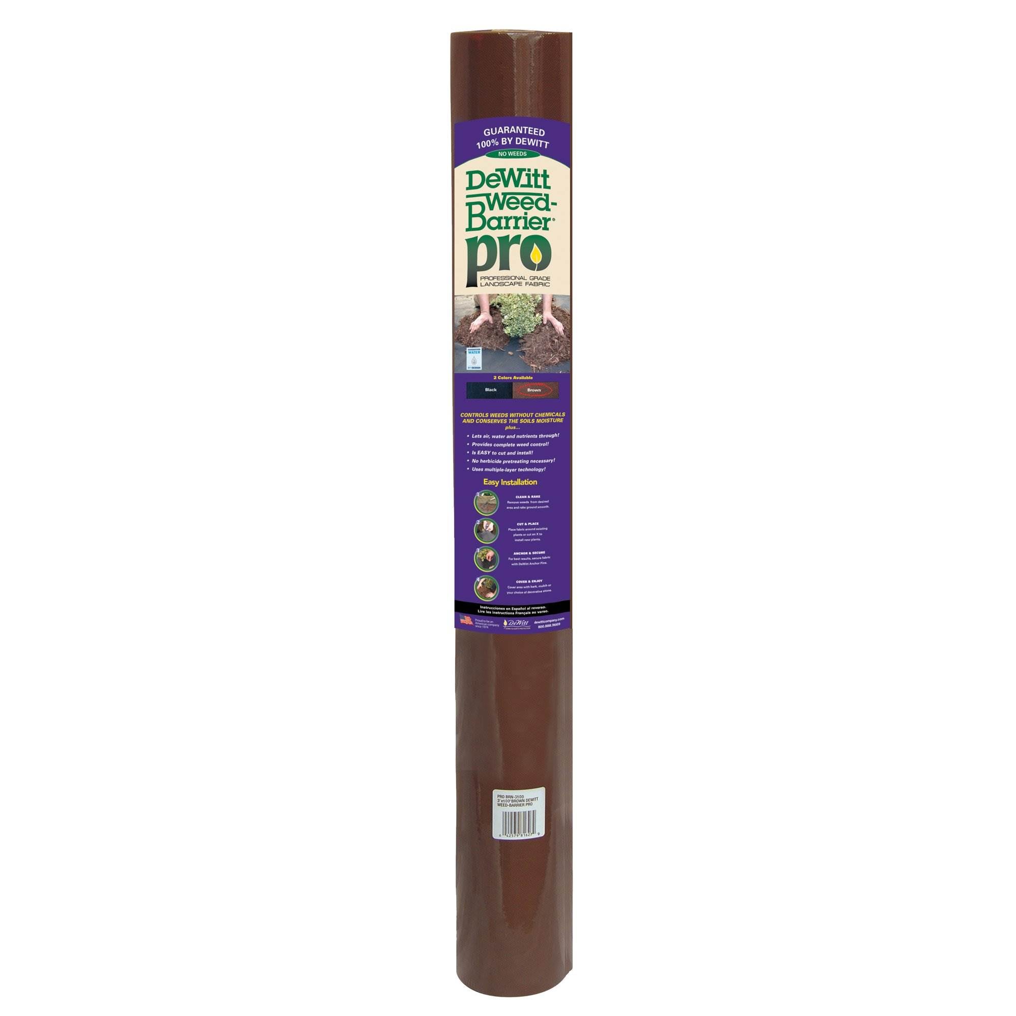 DeWitt Weed Barrier Pro Landscape Fabric in Brown (3 Oz), 4x300' (Open Box)