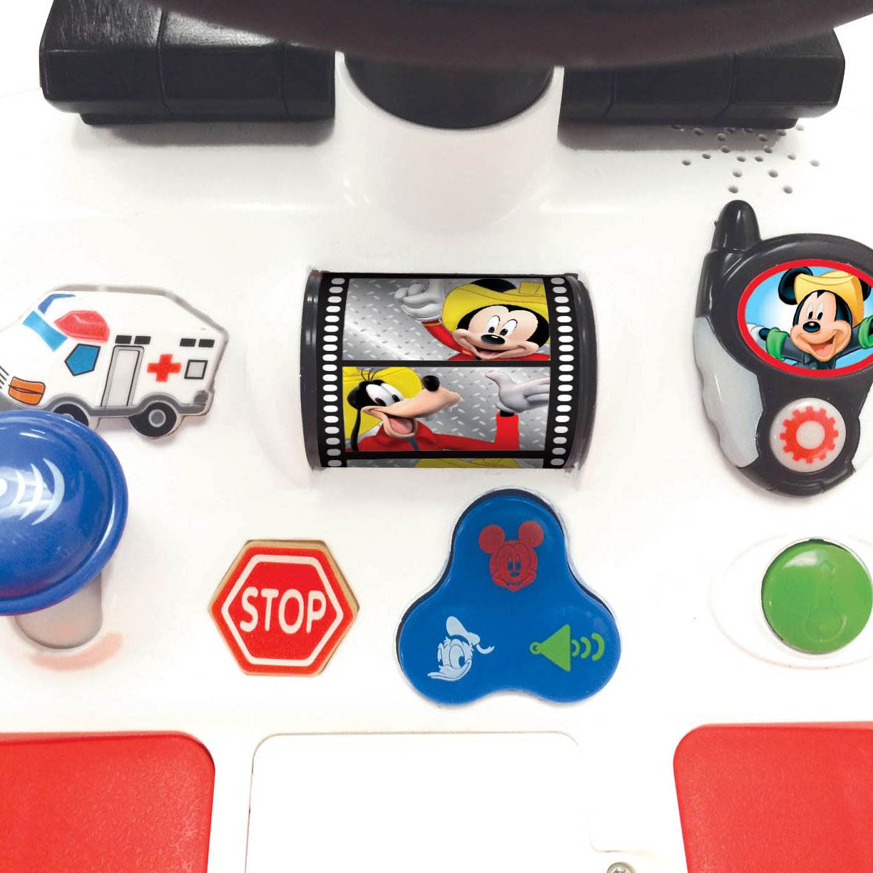 Kiddieland Disney Mickey Mouse Fire Truck Activity Ride On Car, Red (For Parts)