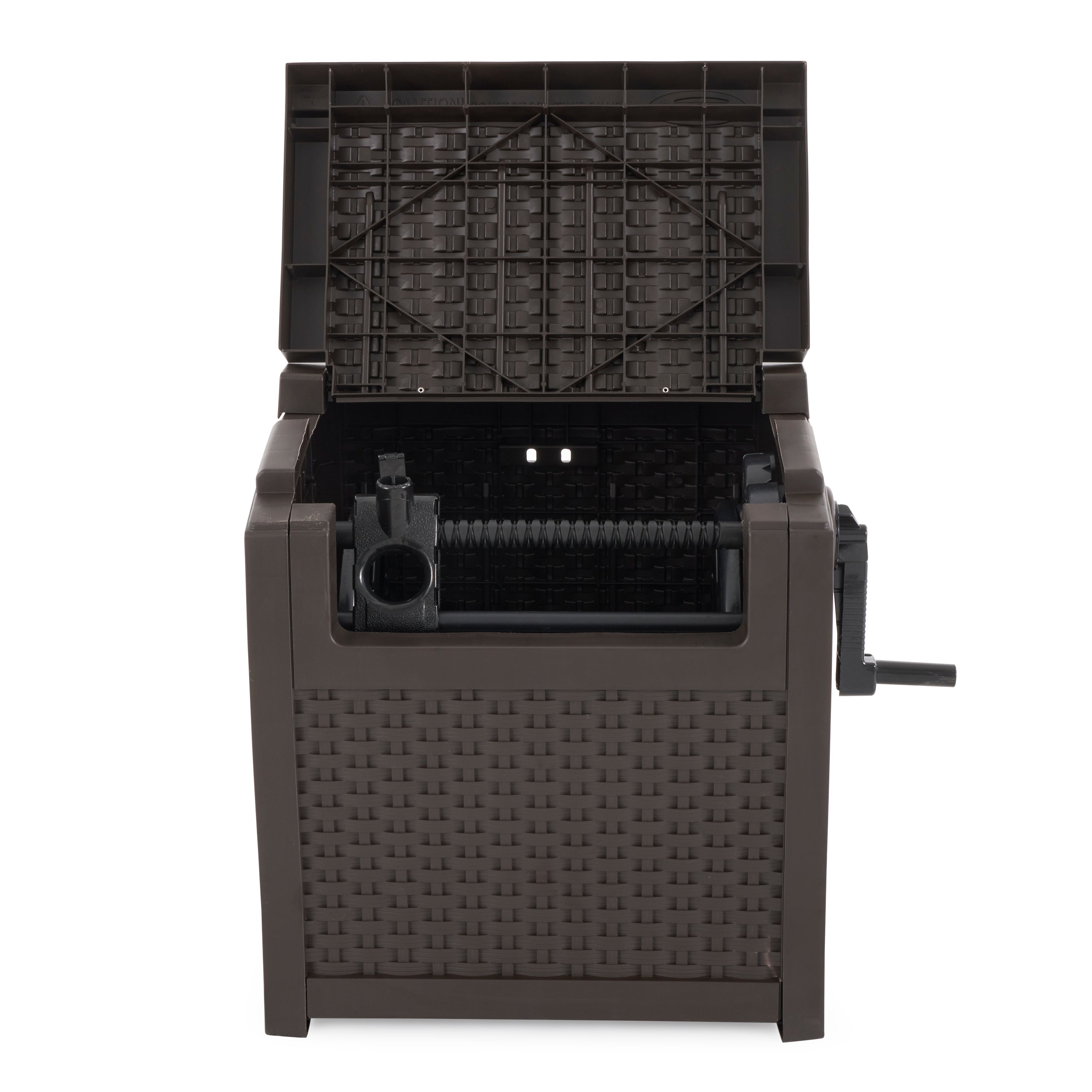 Suncast 225' Smart Track Resin Wicker Hose Reel Hideaway Storage (Open Box)