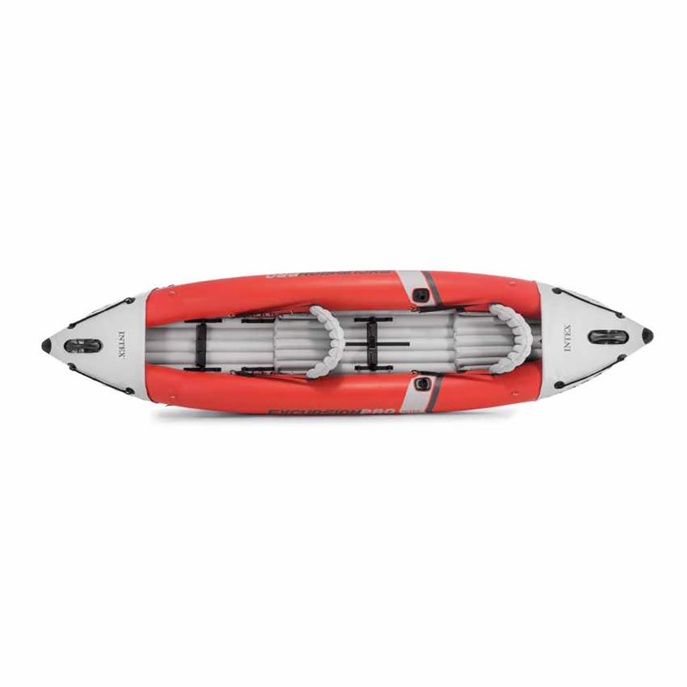 Excursion Pro Inflatable 2 Person Vinyl Kayak with Oars & Pump, Red (3 Pack)