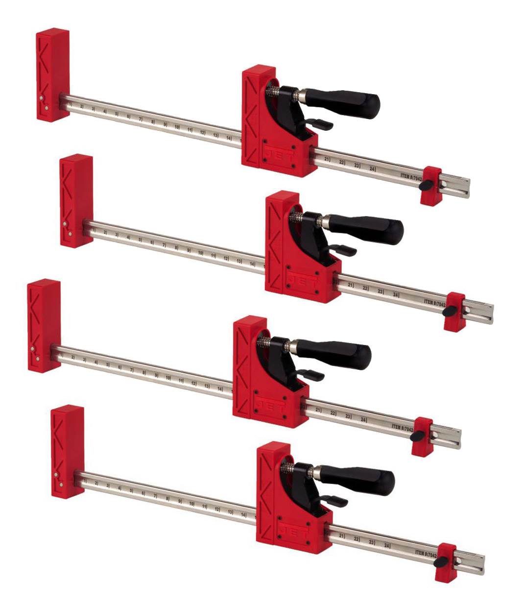 JET 24' 1000 Pound 90 Degree Parallel Clamp with Slide Glide Trigger (4 Pack)