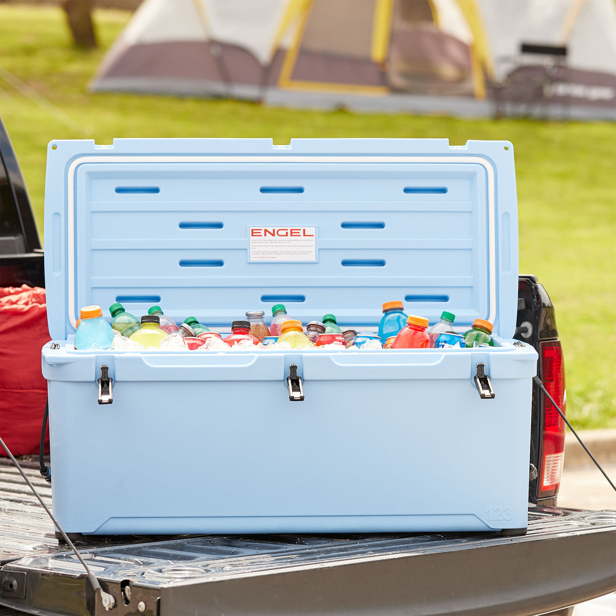 ENGEL 123 High Performance Durable Roto Molded 130 Can Cooler, Arctic Blue