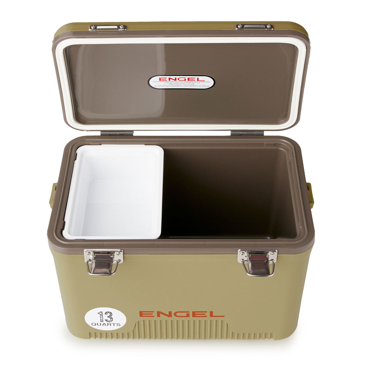 Engel 13 Quart Fishing Dry Box Cooler with Shoulder Strap, Tan (For Parts)
