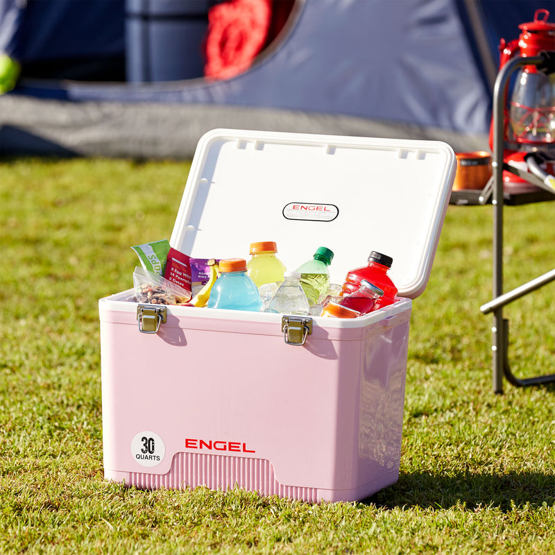 ENGEL 30-Quart 48 Can Leak-Proof Compact Insulated Airtight Drybox Cooler, Pink - VMInnovations