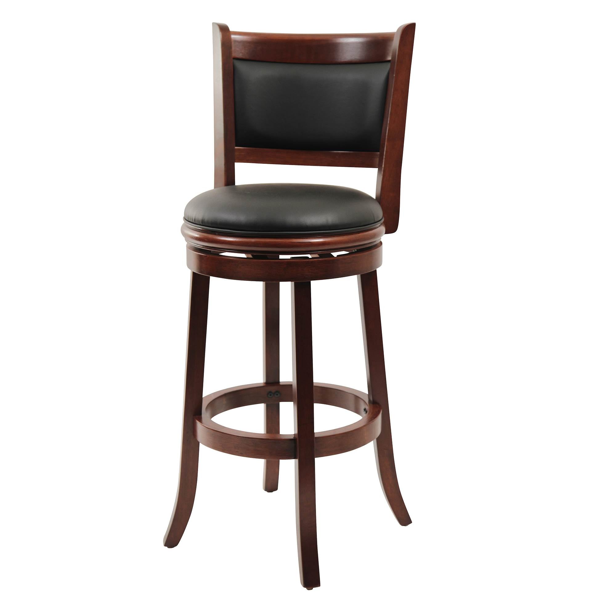 Boraam 29" Countertop Faux Leather Hardwood Swivel Bar Stool, Cherry (Open Box) - VMInnovations