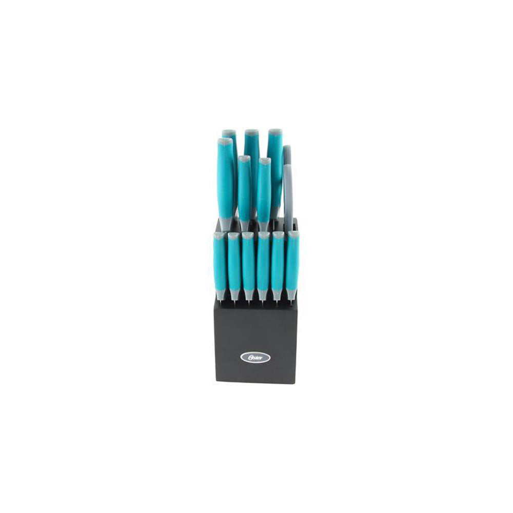 Oster Lindbergh 14 Piece Stainless Steel Cutlery Set Black Block (Open Box) - VMInnovations