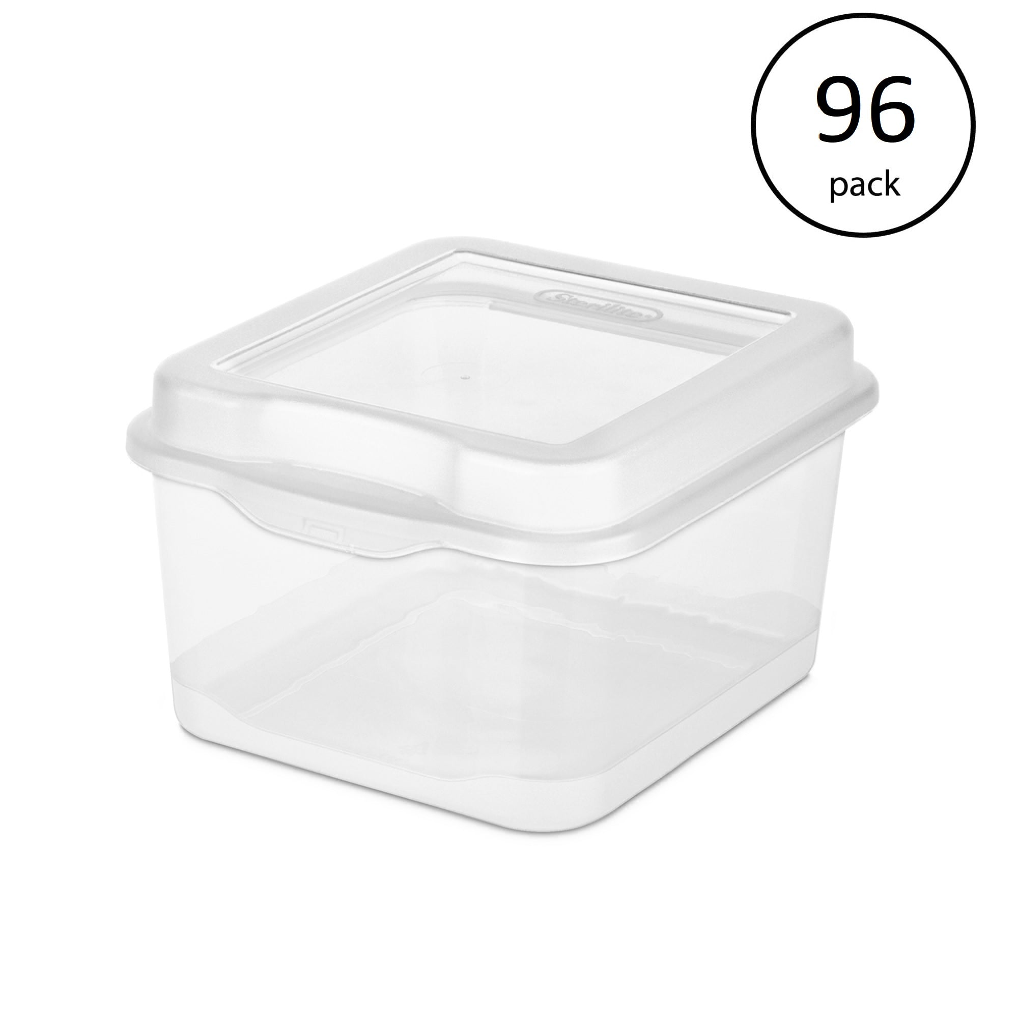 Sterilite Plastic FlipTop Latching Storage Box Container Clear (96 Pack)