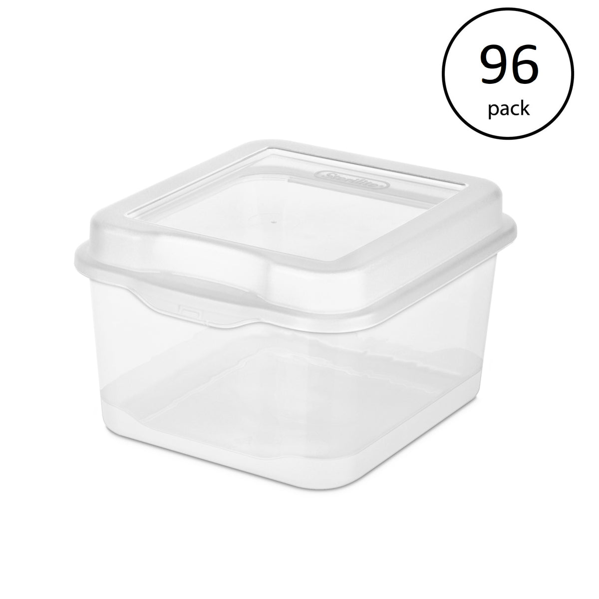 Sterilite Plastic FlipTop Latching Storage Box Container Clear (96 Pack)