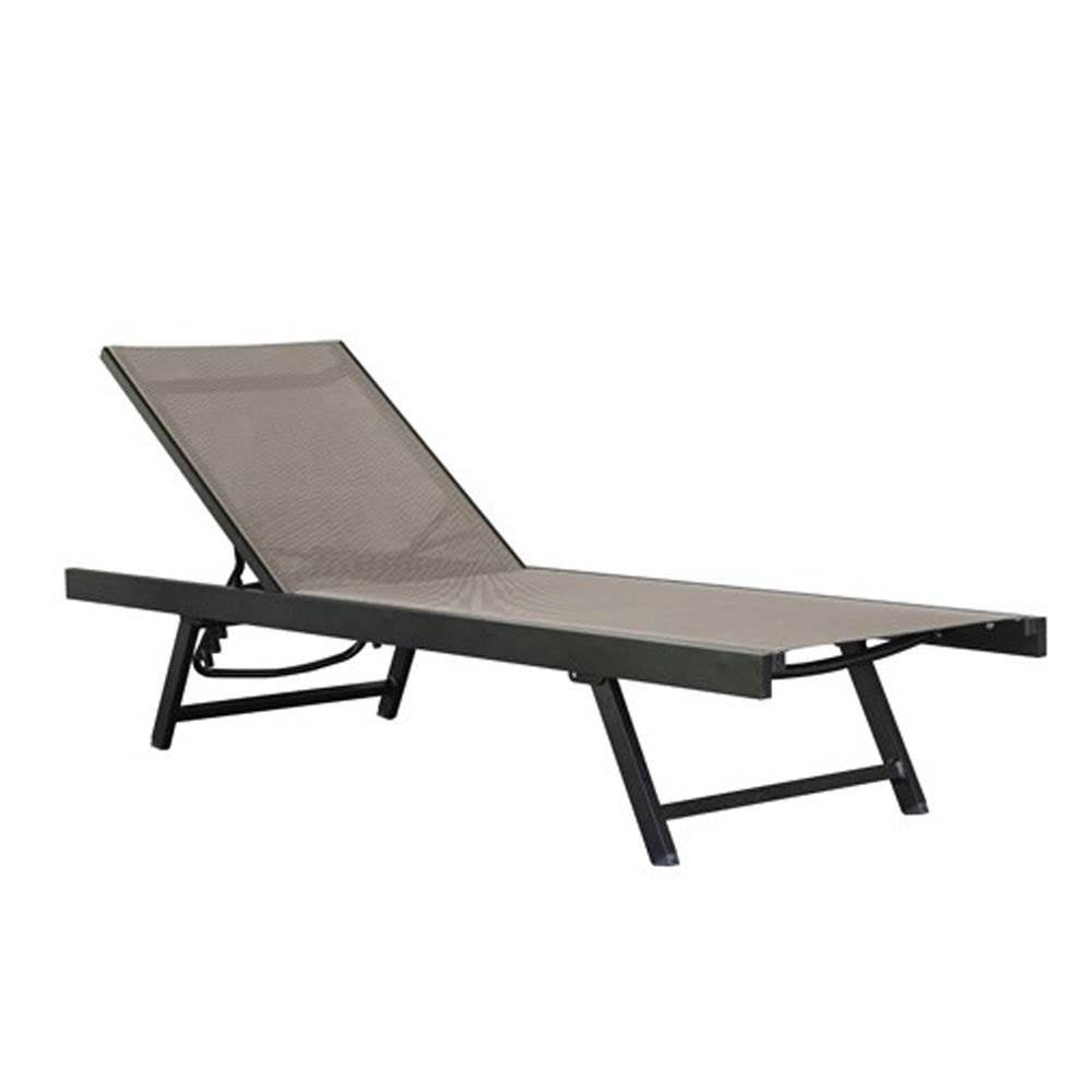 Vivere Aluminum Urban Sun Lounger Backyard Outdoor Patio Chair, Brown Cocoa