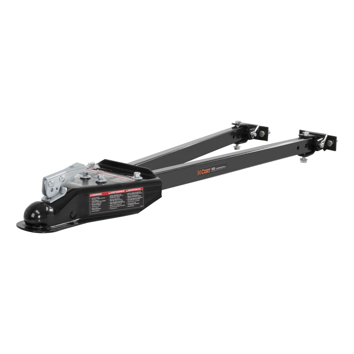 Curt Durable Adjustable Tow Bar with 2 Inch Heavy Duty Coupler, Black (Open Box)