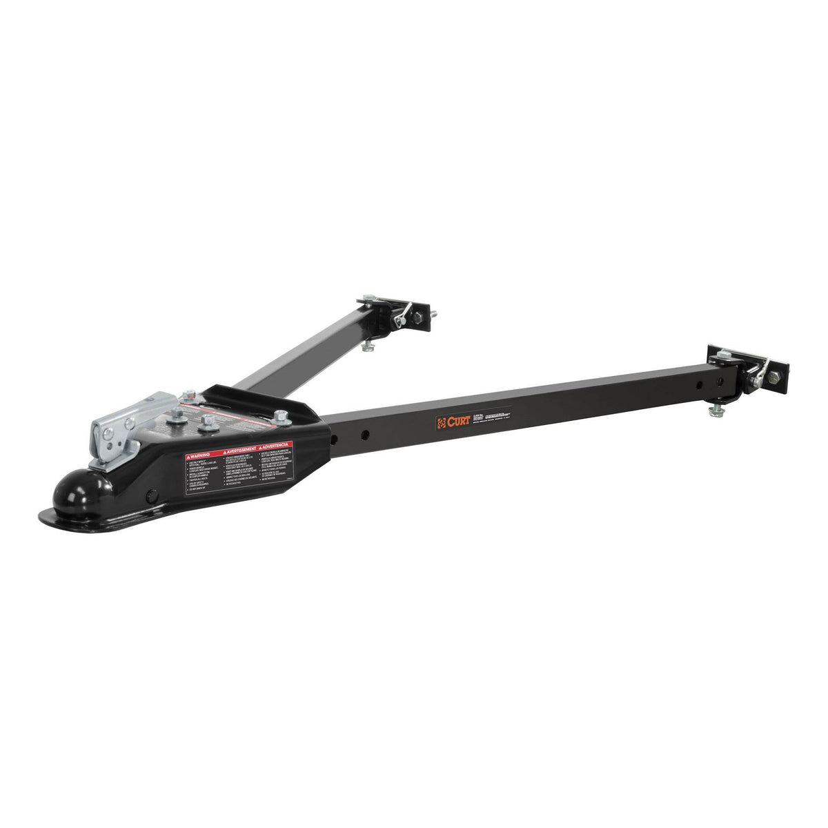 Curt Durable Adjustable Tow Bar with 2 Inch Heavy Duty Coupler, Black (Open Box)