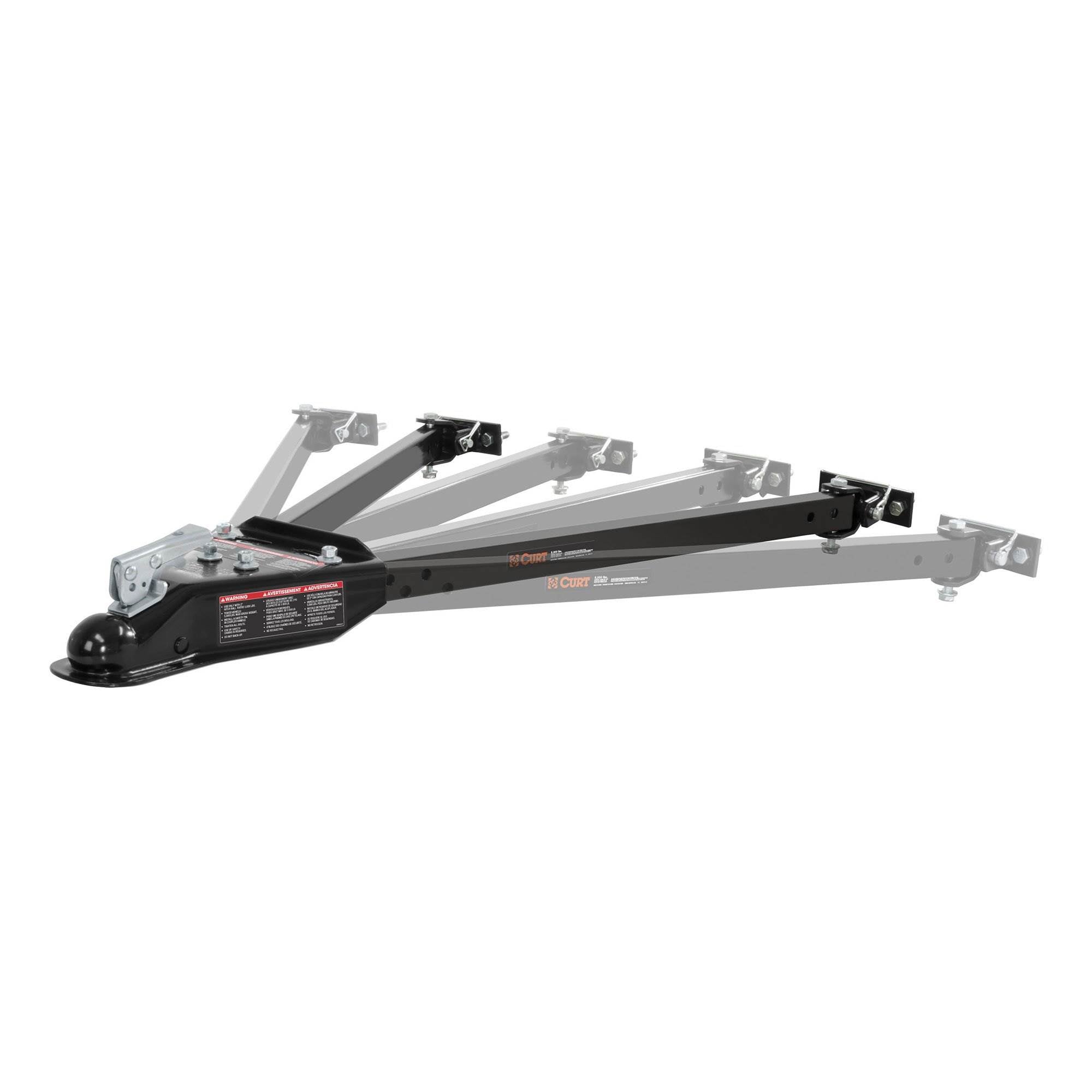 Curt Durable Adjustable Tow Bar with 2 Inch Heavy Duty Coupler, Black (Open Box)