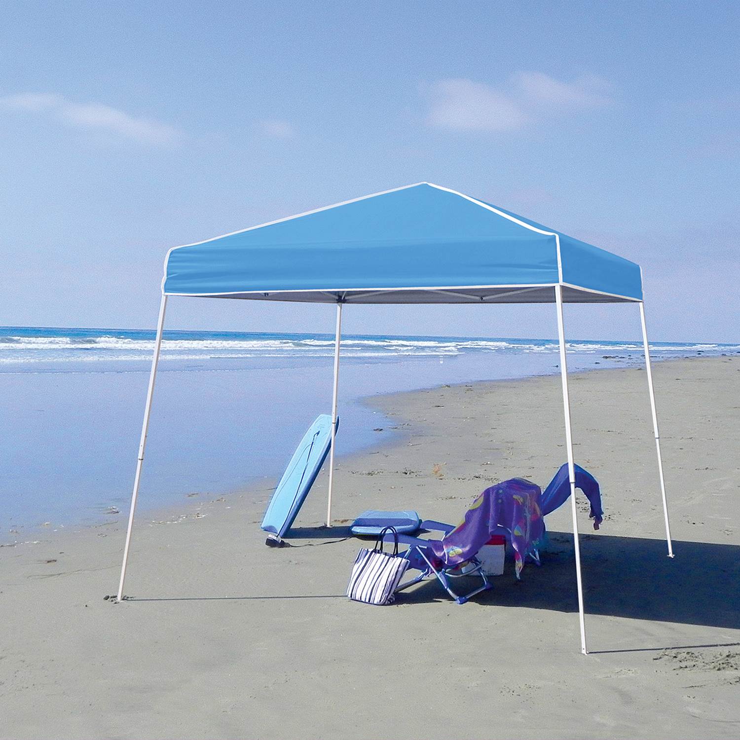 Z-Shade 10' x 10' Instant Canopy Tent Shelter with Side Wall, Carolina Blue