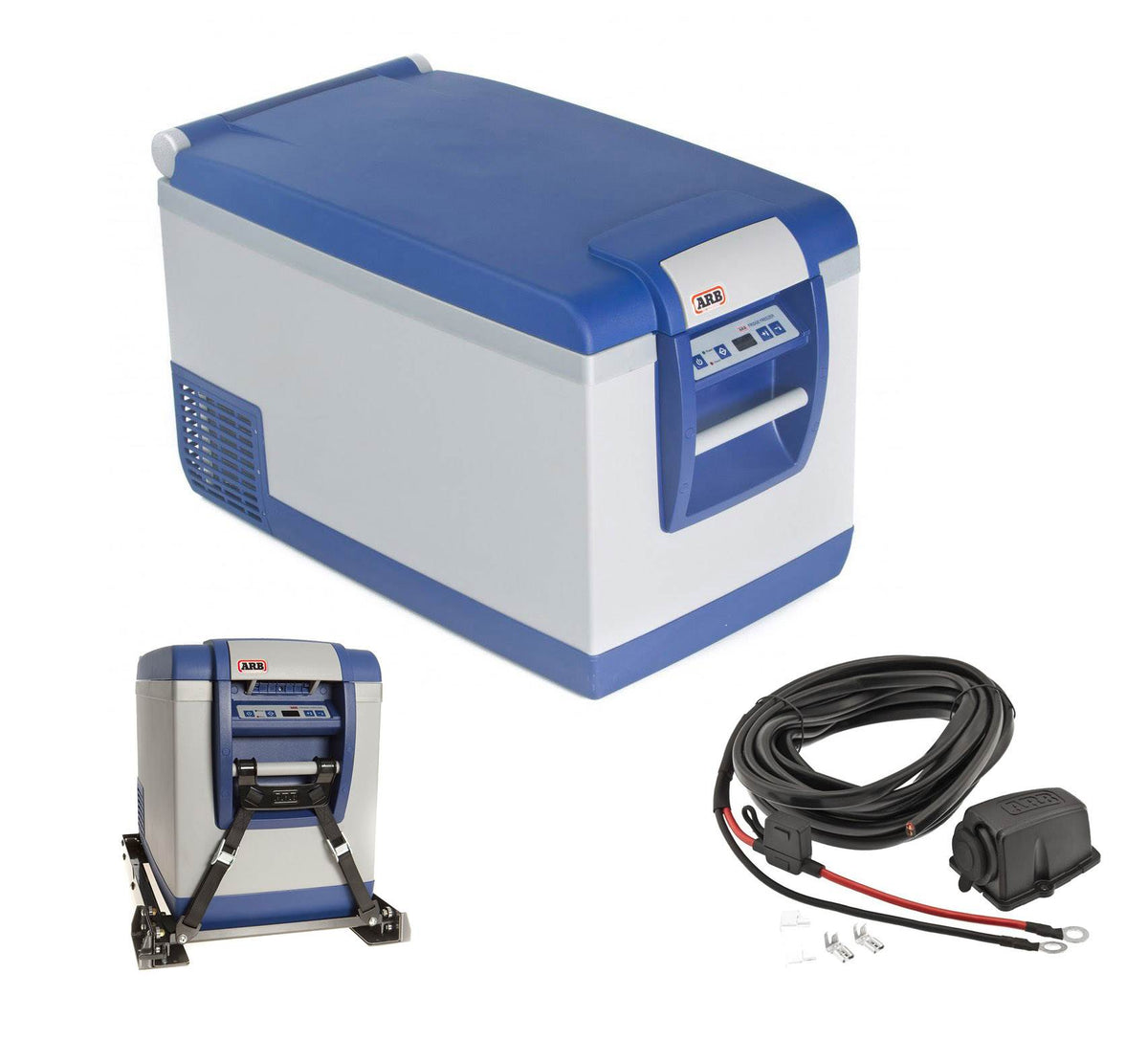 ARB Portable 63 qt Travel Fridge Freezer w/ Battery Wiring Kit & Tie Down Strap