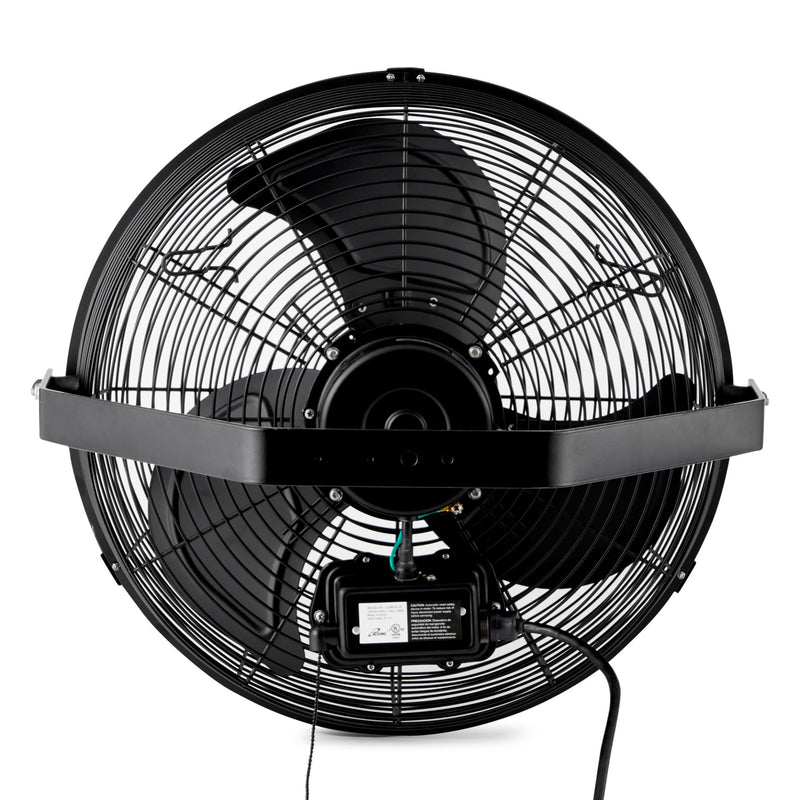 iLiving ILG8E18-15 18 Inch Wall Mounted Adjustable Outdoor Waterproof Fan, Black