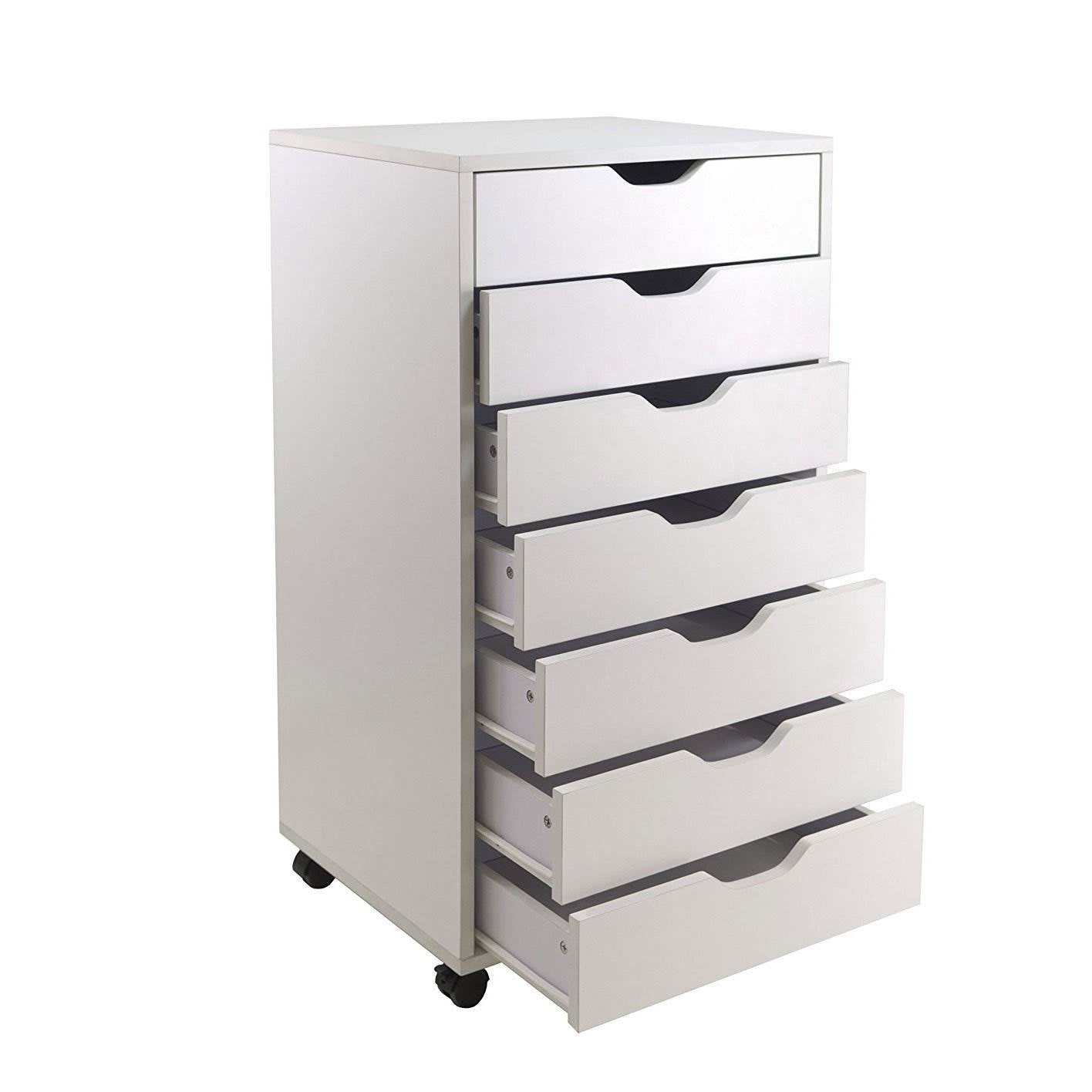 Winsome Halifax 7 Drawer Rolling Wood Storage and Dresser, White (Open Box)