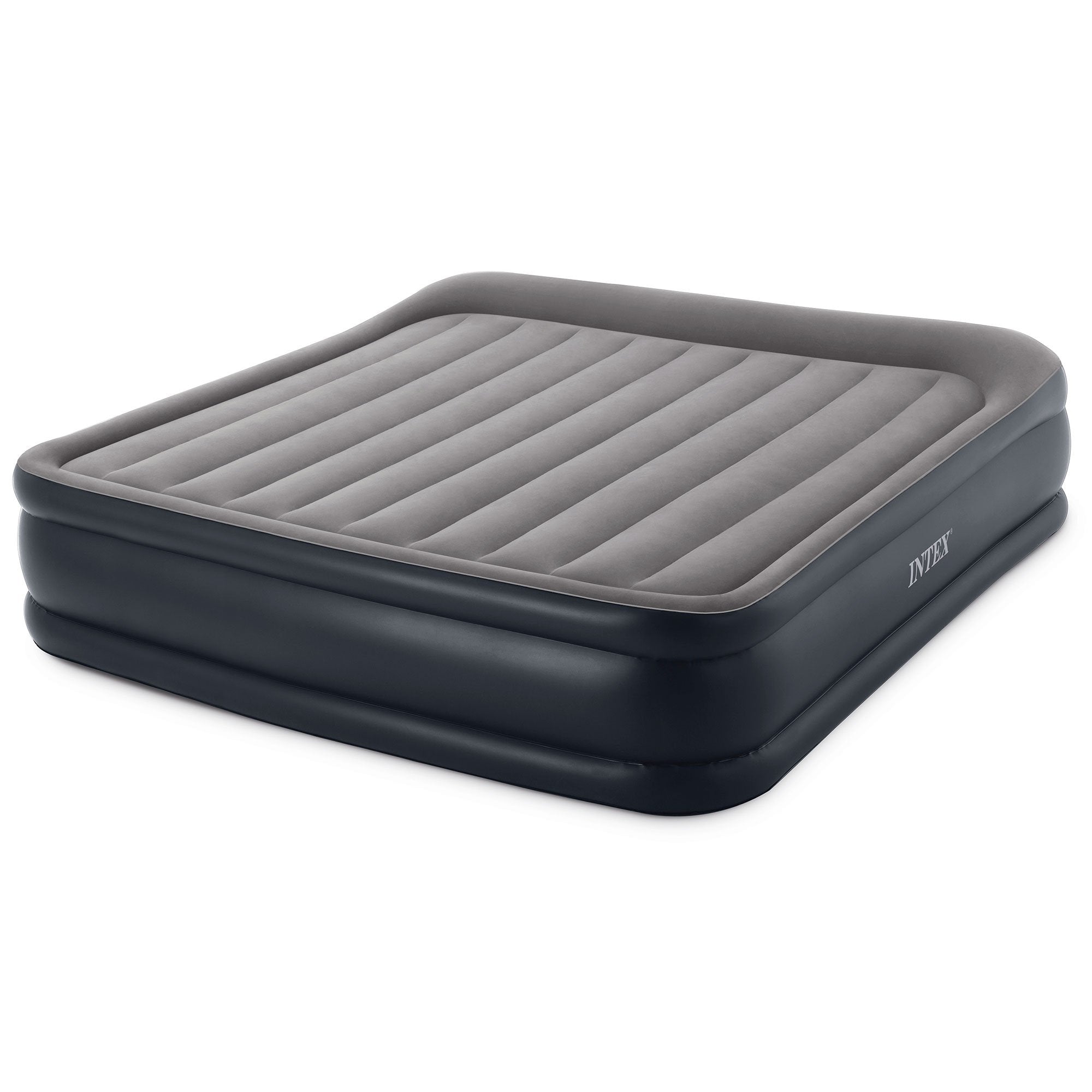 Intex Deluxe Pillow Rest Inflatable 1 King & 1 Queen Air Bed with Built In Pump