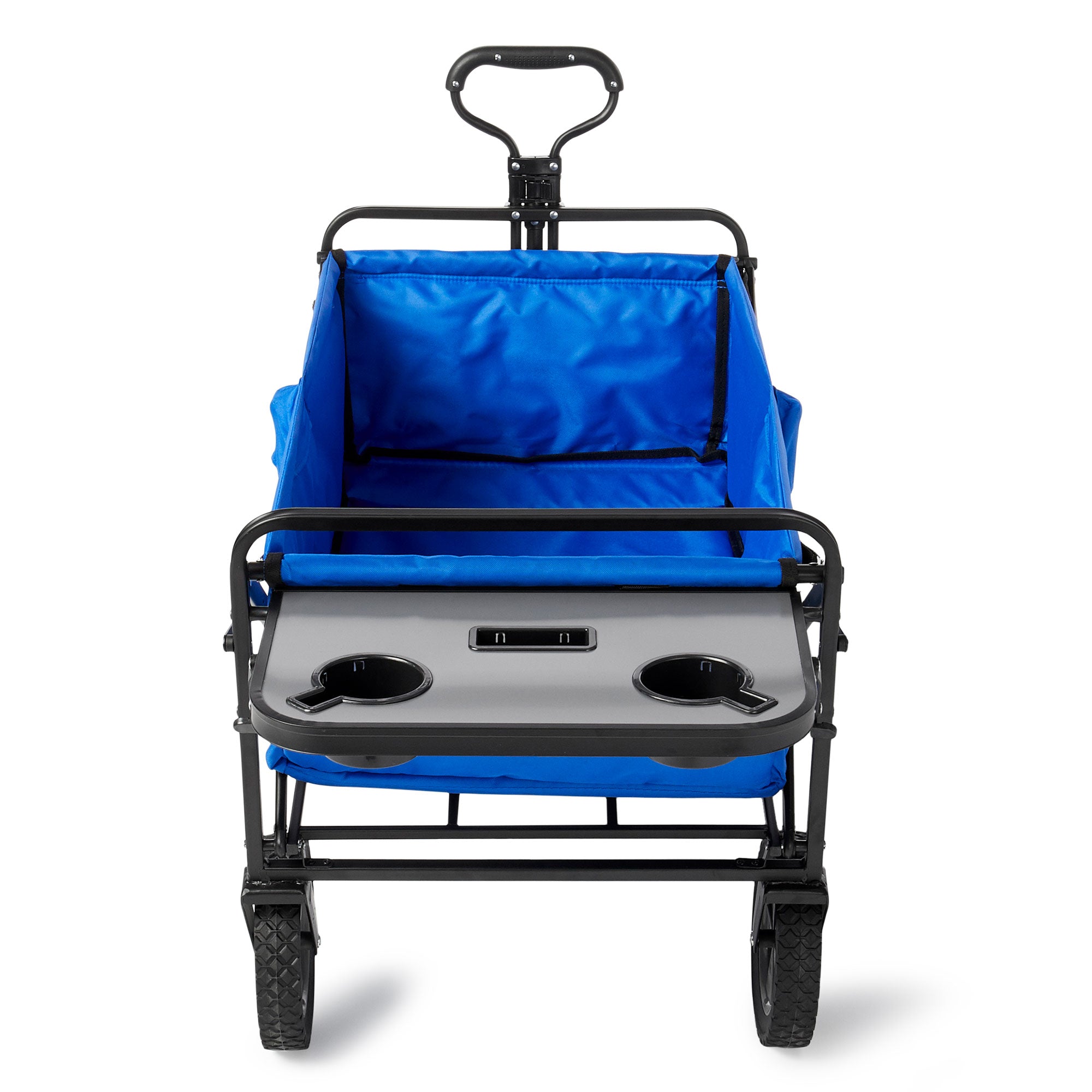 Mac Sports Collapsible Folding Outdoor Garden Utility Wagon Cart w/ Table, Blue - VMInnovations