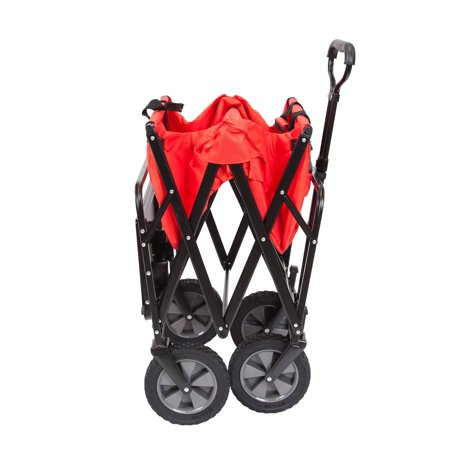 Mac Sports Collapsible Folding Garden Utility Wagon Cart w/ Table, Red(Open Box) - VMInnovations