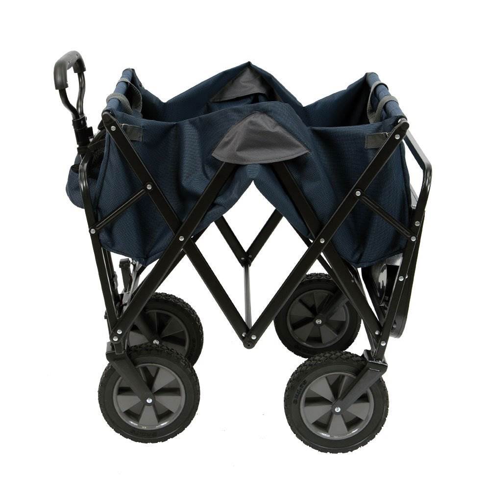 Mac Sports Collapsible Folding Outdoor Utility Wagon Cart w/ Table, Navy (Used) - VMInnovations