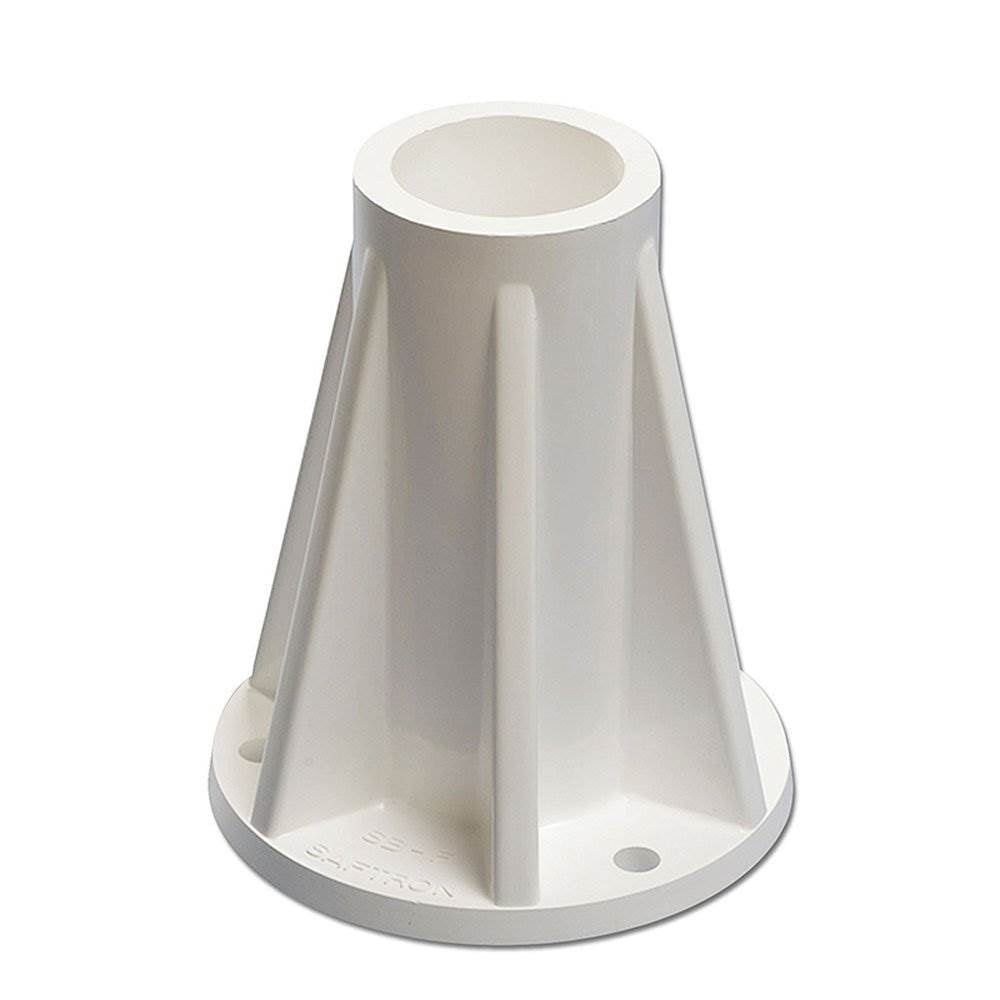 Saftron 3 Bend Pool Handrail, White & 6 Inch Rail Surface Mounting Base, 2 Pack - VMInnovations
