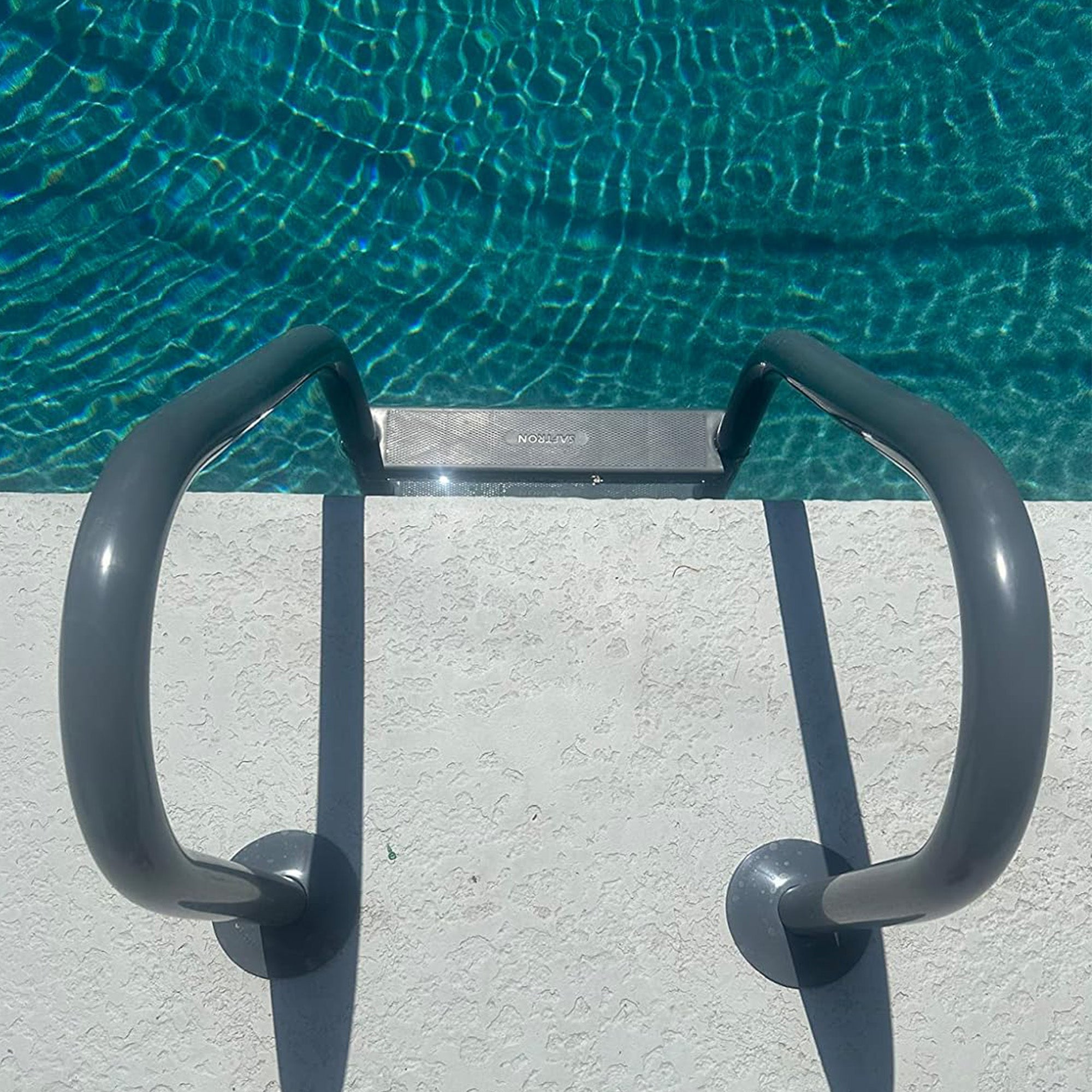 Saftron 3 Step Polymer Finish Inground Pool Ladder, Graphite Gray (Open Box) - VMInnovations