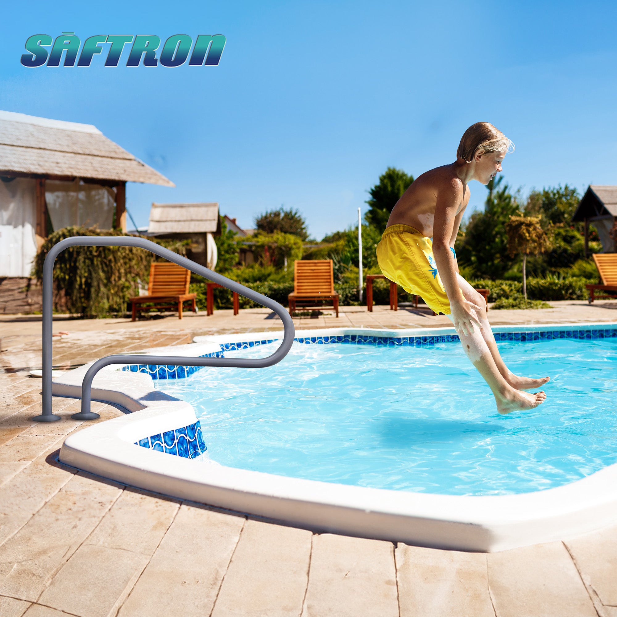 Saftron RTD-448-GG 4 Bend Swimming Pool Mounted Polymer Handrail (For Parts)