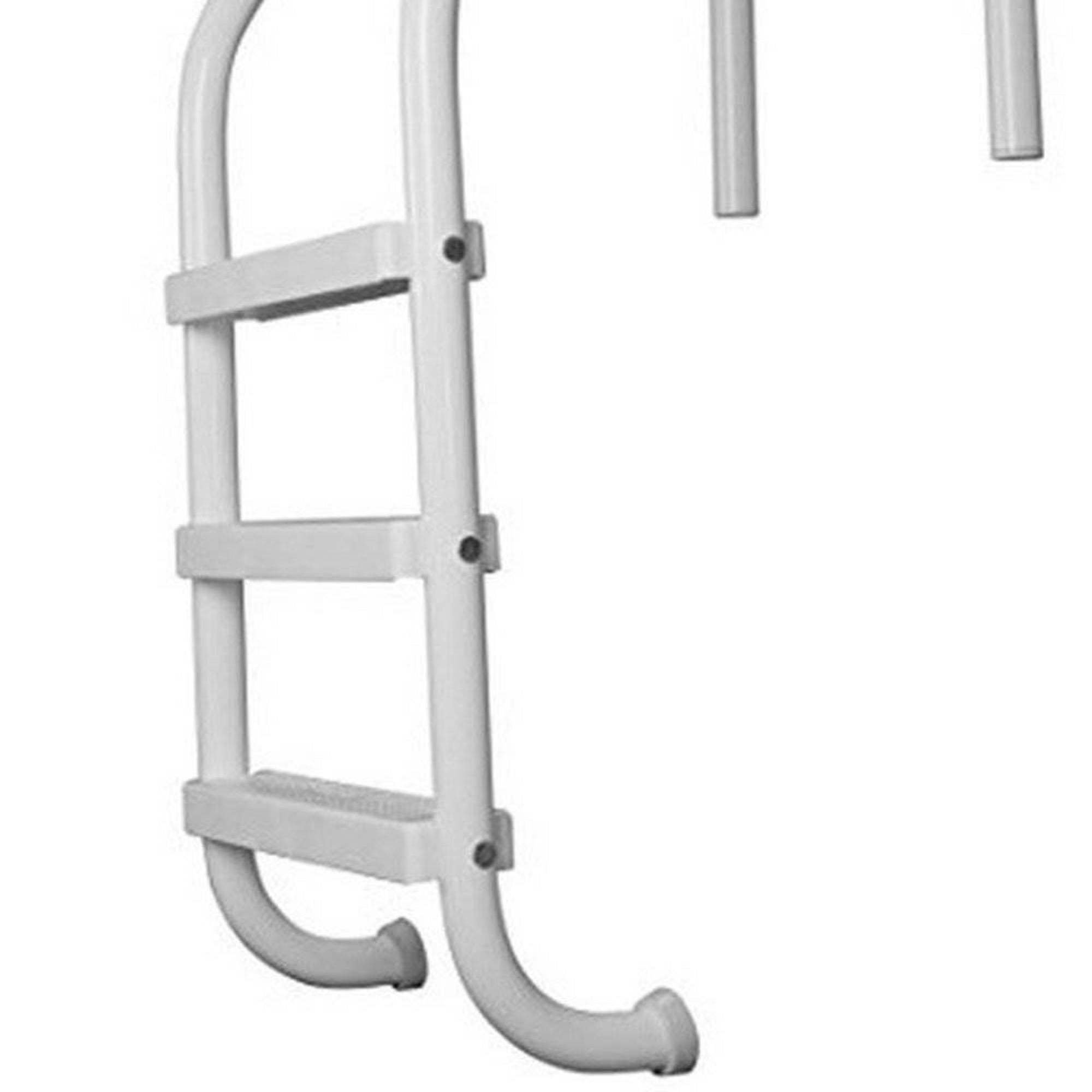 Saftron 3 Step High Impact Polymer Finish Inground Pool Ladder, White(For Parts) - VMInnovations