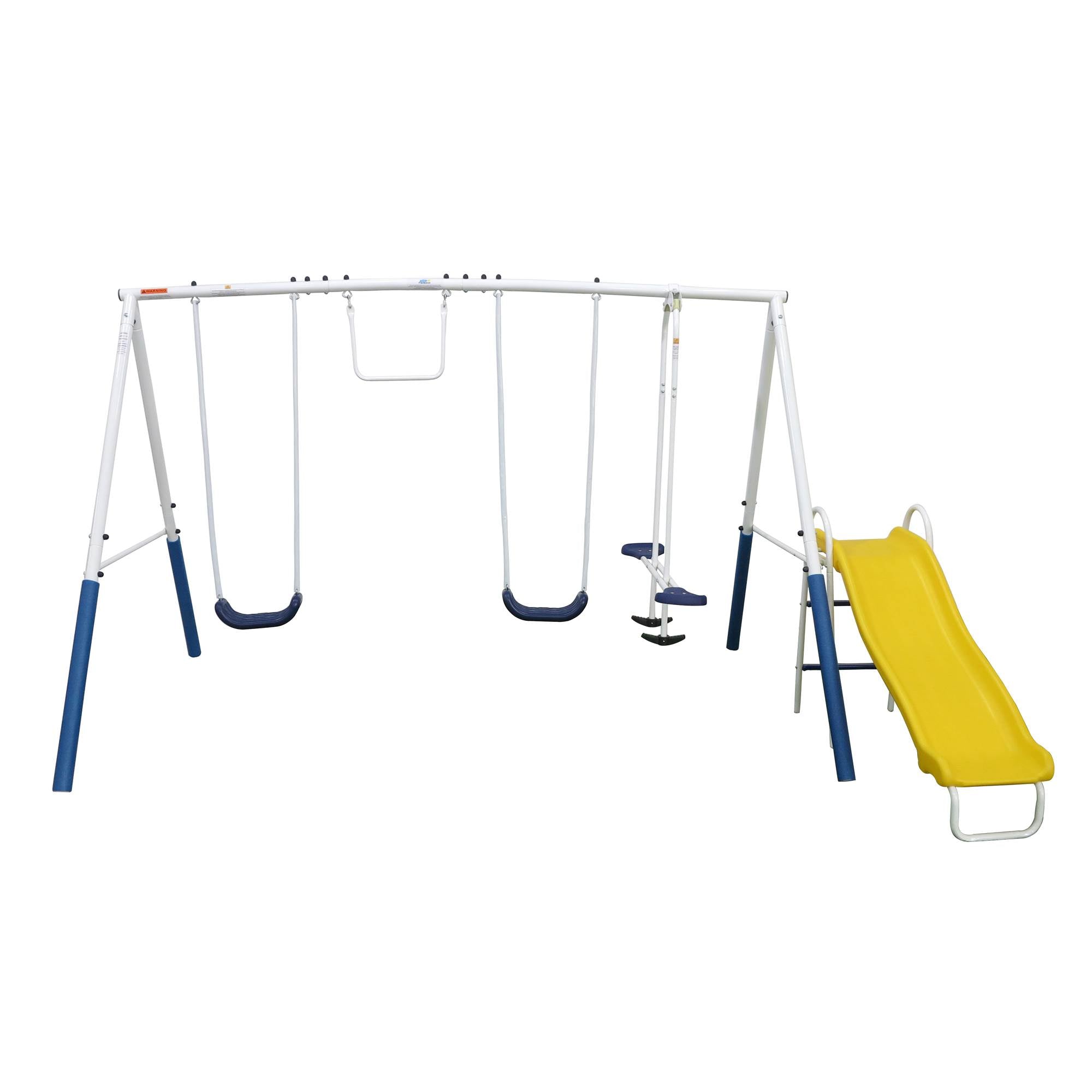 XDP Recreation Blue Ridge Outdoor Backyard Kids Swing Set w/ Slide + Anchor Kit