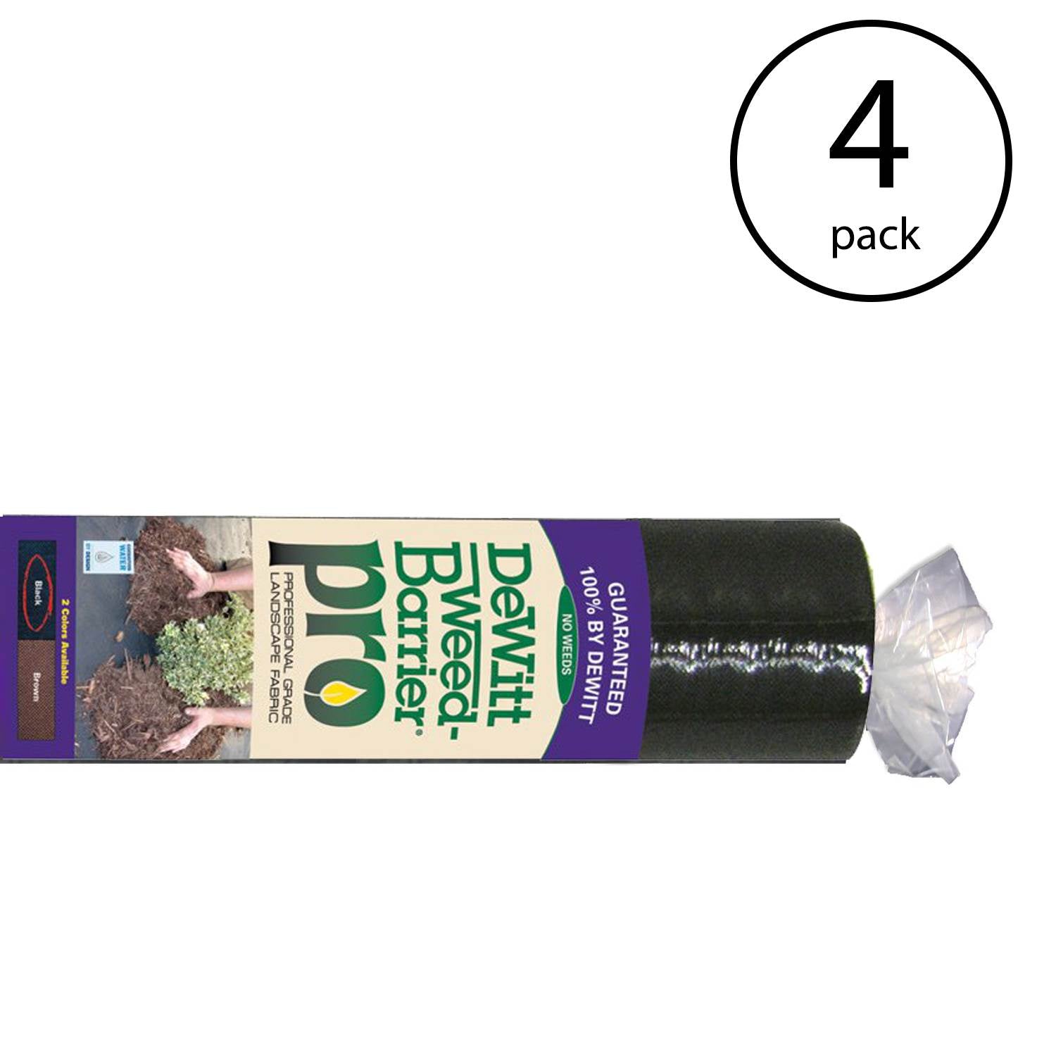 DeWitt Weed Barrier Pro 3 Ounce Landscape Fabric in Black, 4' x 100' (4 Pack) - VMInnovations