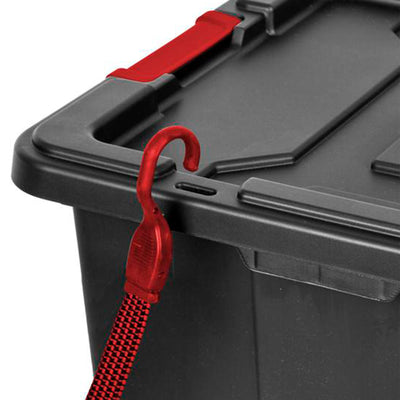 Sterilite 15 Gallon Durable Rugged Industrial Tote with Red Latches, 12 Pack