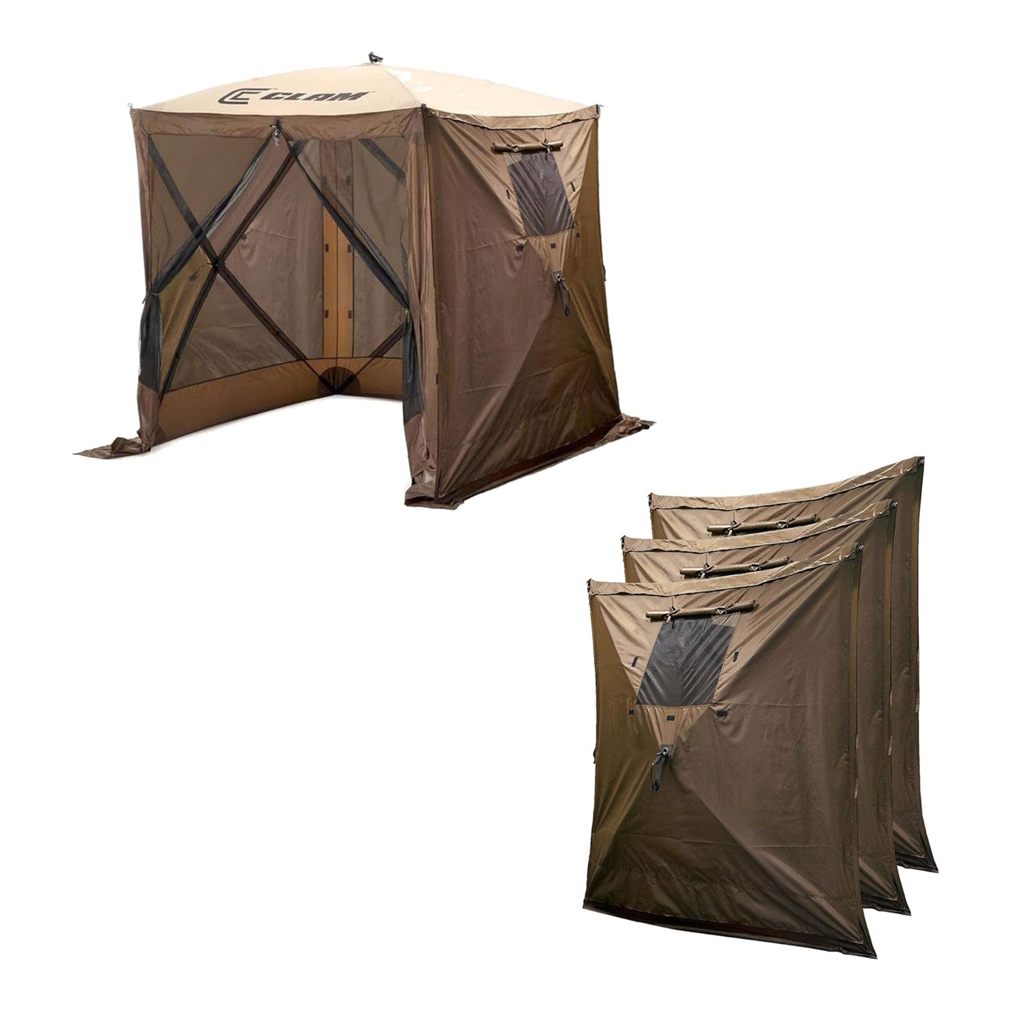 CLAM Quick Set Traveler Portable Camping Outdoor Gazebo Canopy and 3 Wind Panels - VMInnovations